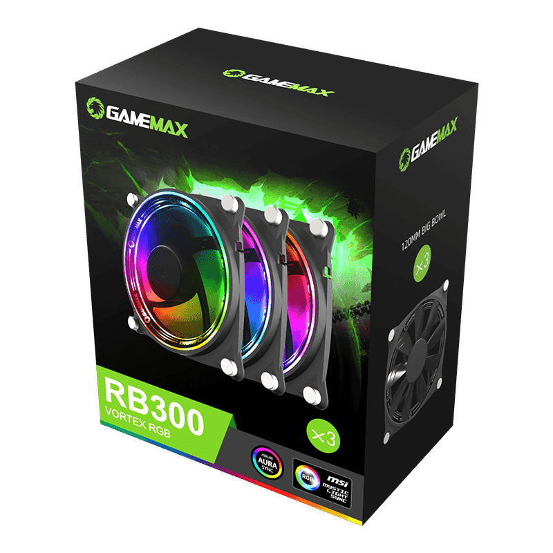 Fan Gamemax P/ Gabinete Kit 3 X 120mm Argb Rb300