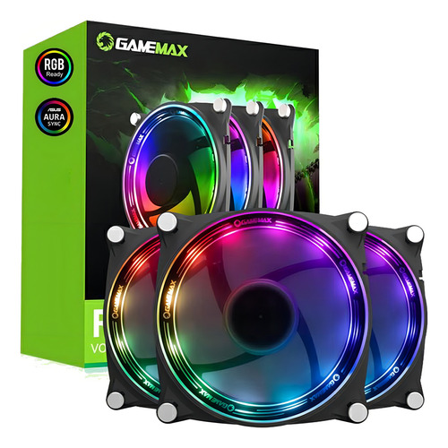 Fan Gamemax P/ Gabinete Kit 3 X 120mm Argb Rb300