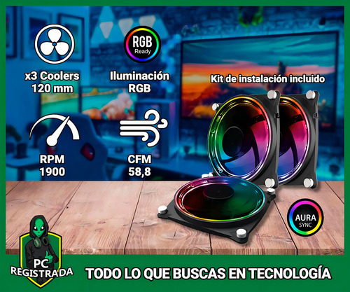 Fan Gamemax P/ Gabinete Kit 3 X 120mm Argb Rb300