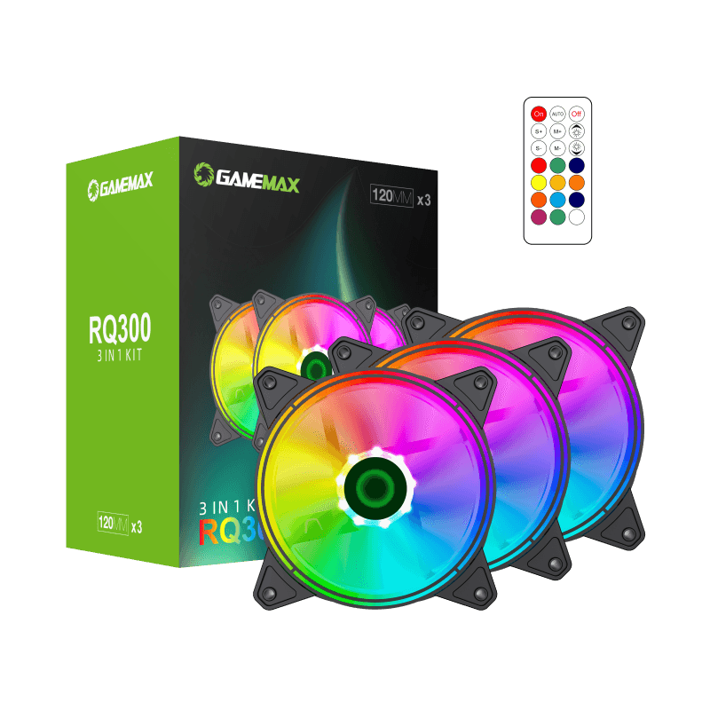 Fan Gamemax P/ Gabinete Kit 3 X 120mm Argb Rq300