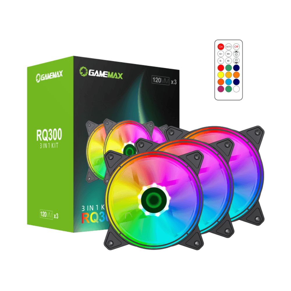 Fan Gamemax P/ Gabinete Kit 3 X 120mm Argb Rq300