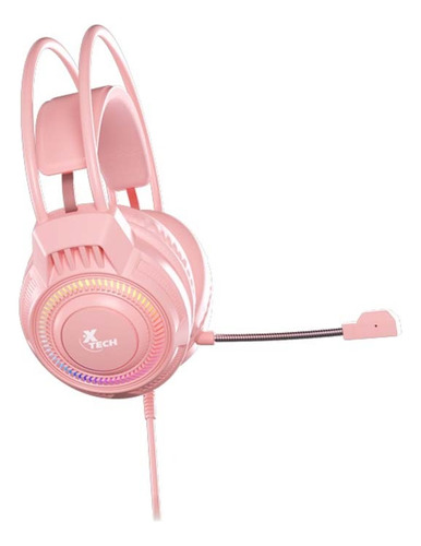 Auricular + Mic X-tech Khi Gamer Usb Rosa