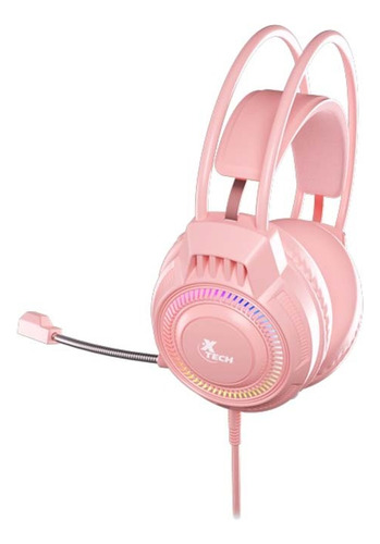 Auricular + Mic X-tech Khi Gamer Usb Rosa