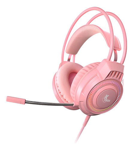 Auricular + Mic X-tech Khi Gamer Usb Rosa