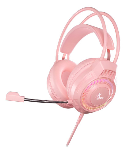 Auricular + Mic X-tech Khi Gamer Usb Rosa