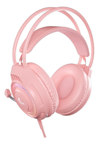 Auricular + Mic X-tech Khi Gamer Usb Rosa