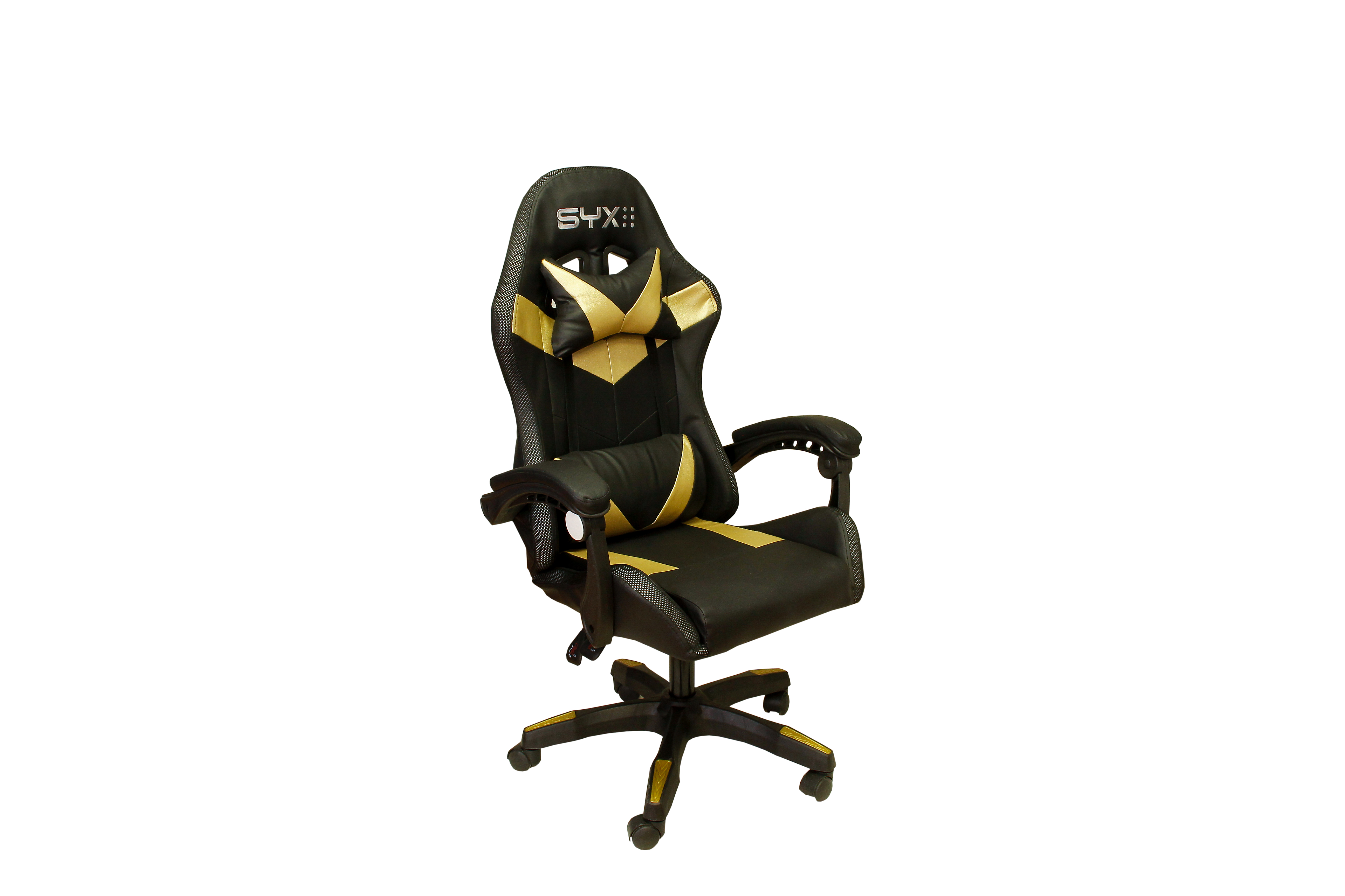 Silla Gamer Syx Gc-s02 Bg Negra Dorada Rgb