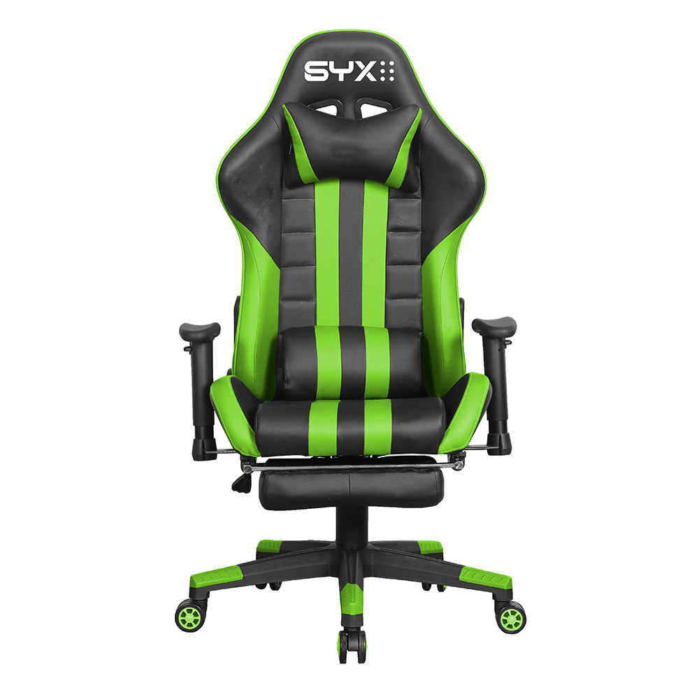 SILLA GAMER SYX CH-059 GR VERDE NEGRO