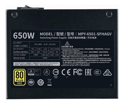 Fuente 650w Cooler Master 80+ Bronze V3