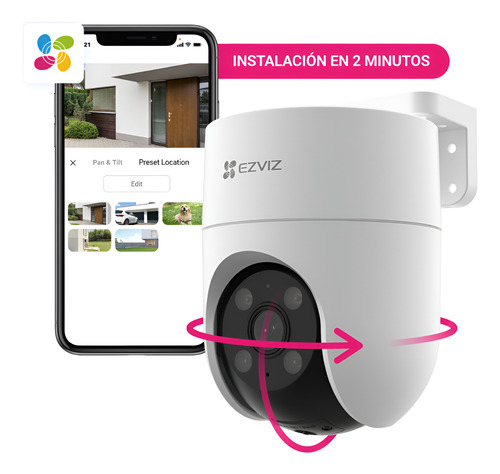 CAMARA IP 5MP EZVIZ H8C 4MM PT 360° EXTERIOR 3K