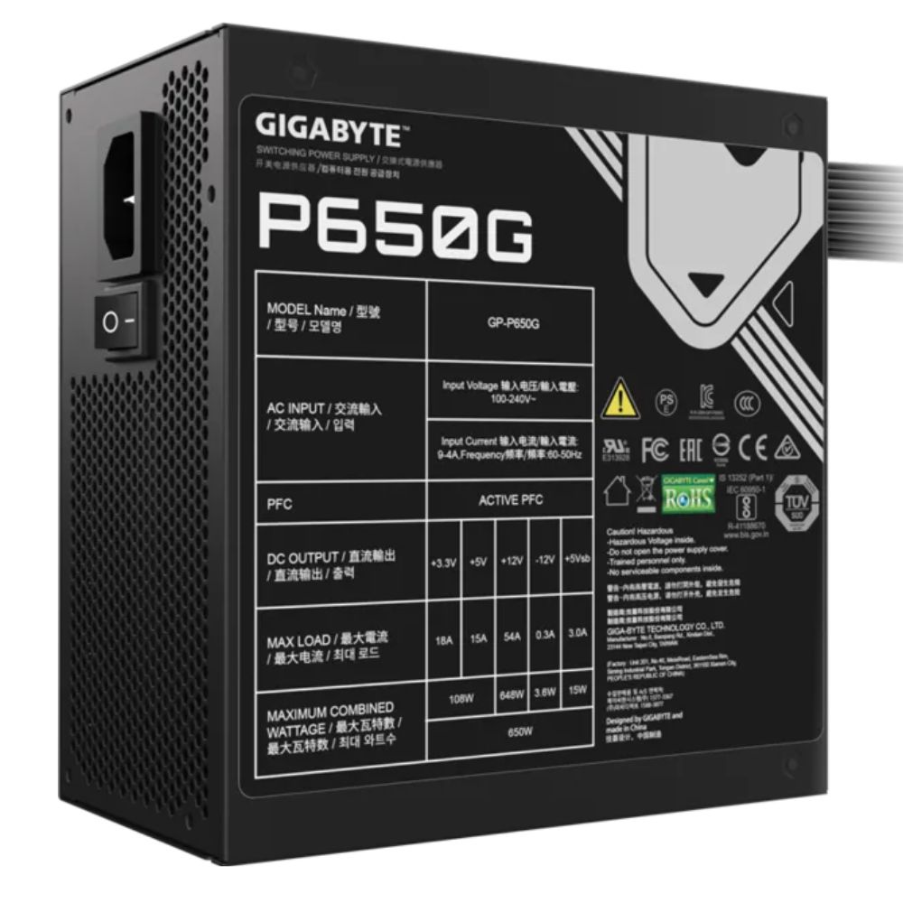 Fuente 650w Gigabyte 80 Plus Gold Gp-p650g