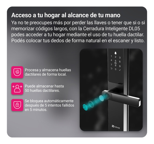 Cerradura Ezviz Smart Home Dl05 Huella