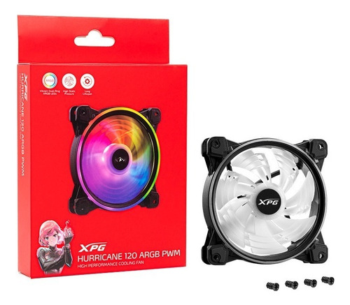 Fan Xpg P/ Gabinete Hurricane 120mm Negro Argb