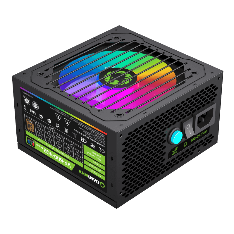FUENTE 600W GAMEMAX 80 PLUS BRONZE VP-600-M-RGB