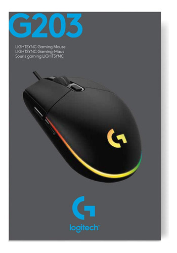 Mouse Logitech G203 Lightsync Gamer Black